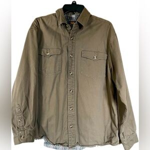 Vintage 90s- Men’s fleece lined button down shirt jacket. Size Medium.